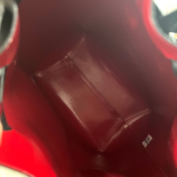 Mansur Gavriel Black and Red Leather Mini Bucket Bag - Picture 4 of 9